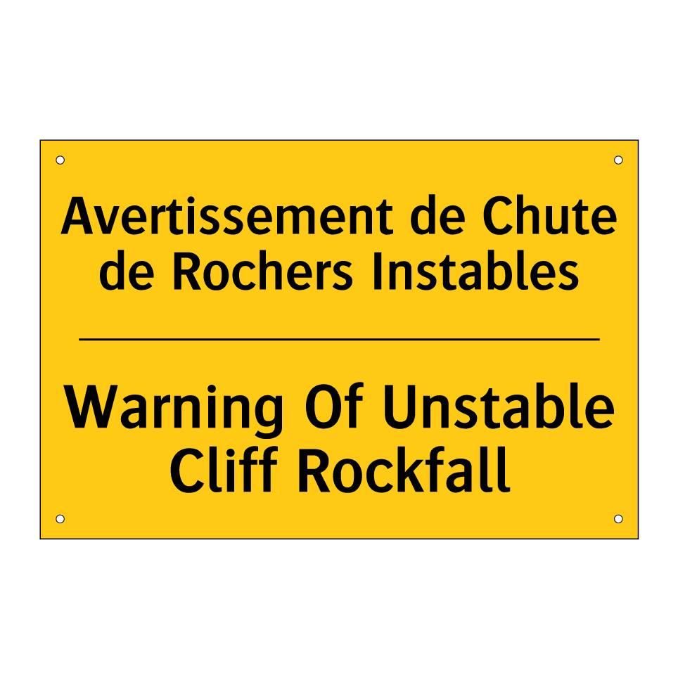 Avertissement de Chute de Rochers /.../ - Warning Of Unstable Cliff Rockfall /.../