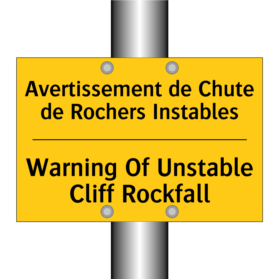 Avertissement de Chute de Rochers /.../ - Warning Of Unstable Cliff Rockfall /.../