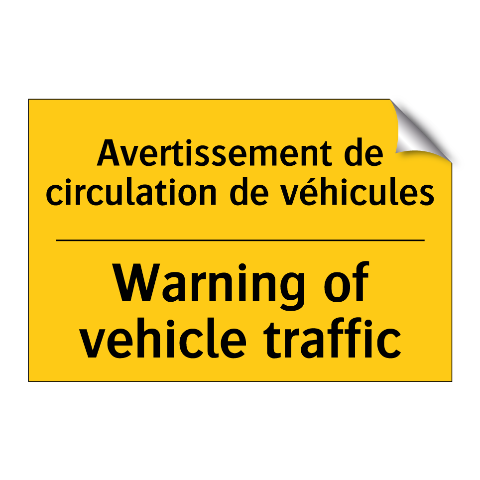 Avertissement de circulation de /.../ - Warning of vehicle traffic
