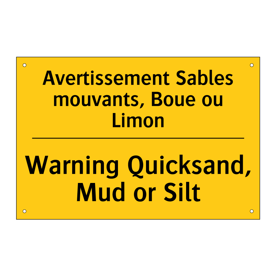 Avertissement Sables mouvants, /.../ - Warning Quicksand, Mud or Silt