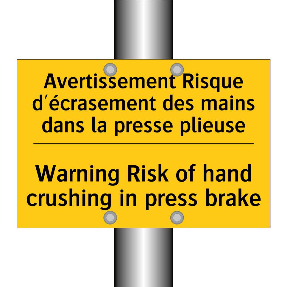 Avertissement Risque d'écrasement /.../ - Warning Risk of hand crushing /.../