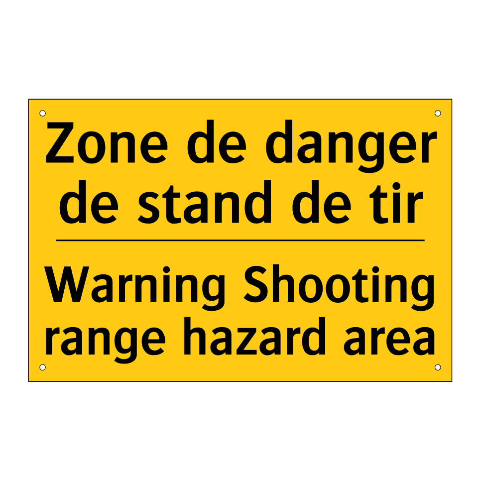 Zone de danger de stand de tir - Warning Shooting range hazard /.../