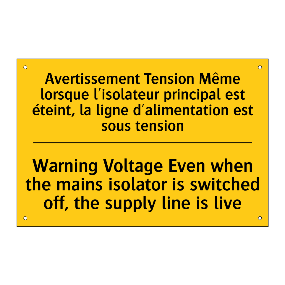 Avertissement Tension Même lorsque /.../ - Warning Voltage Even when the /.../