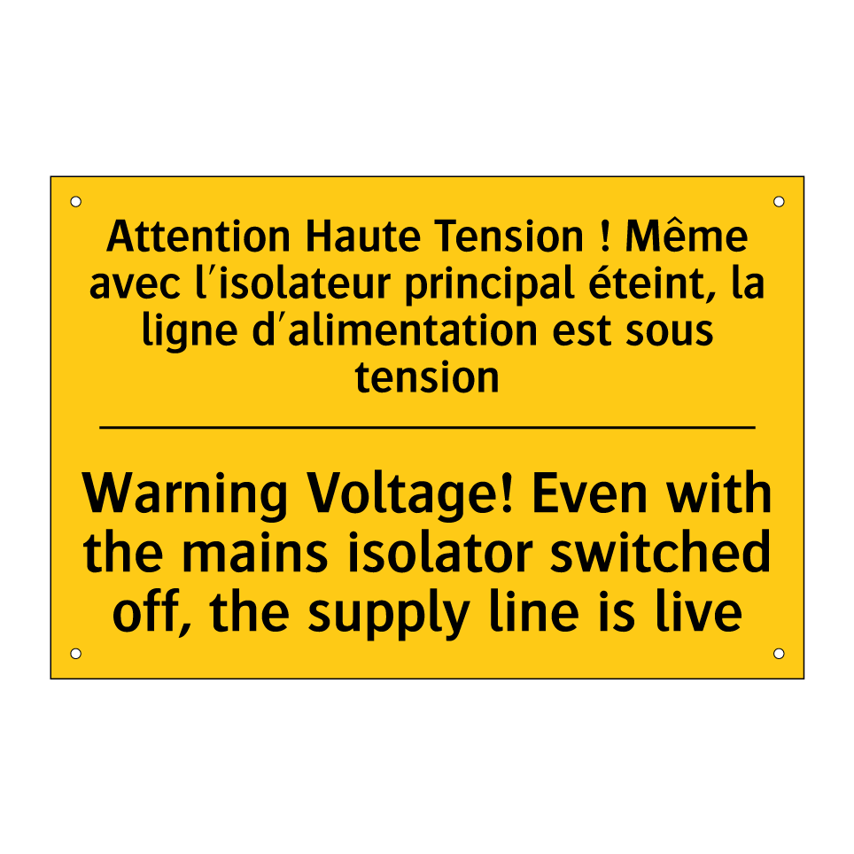 Attention Haute Tension ! Même /.../ - Warning Voltage! Even with the /.../