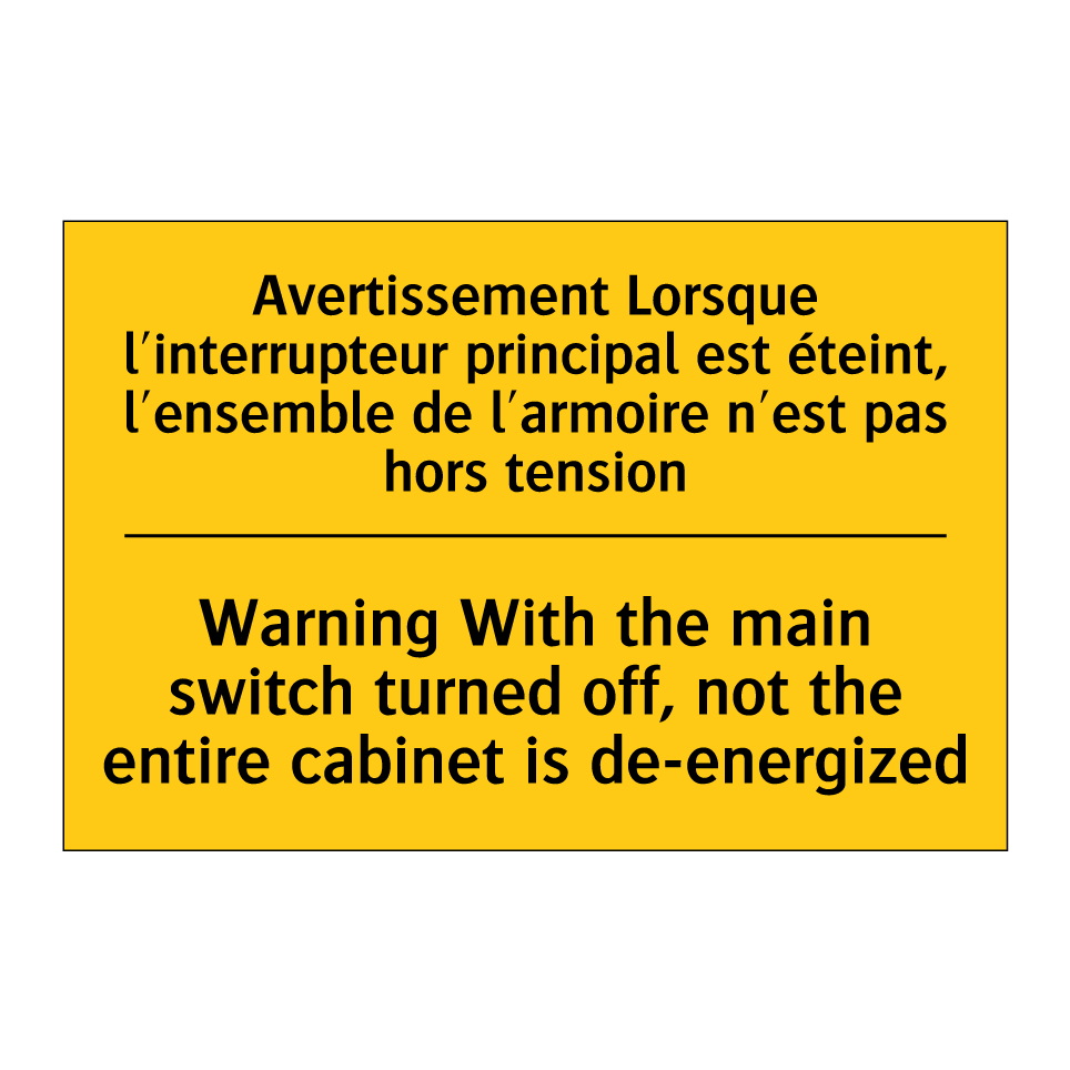 Avertissement Lorsque l'interrupteur /.../ - Warning With the main switch turned /.../