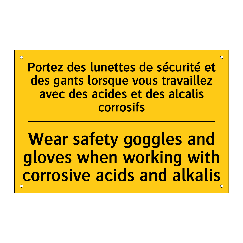 Portez des lunettes de sécurité /.../ - Wear safety goggles and gloves /.../