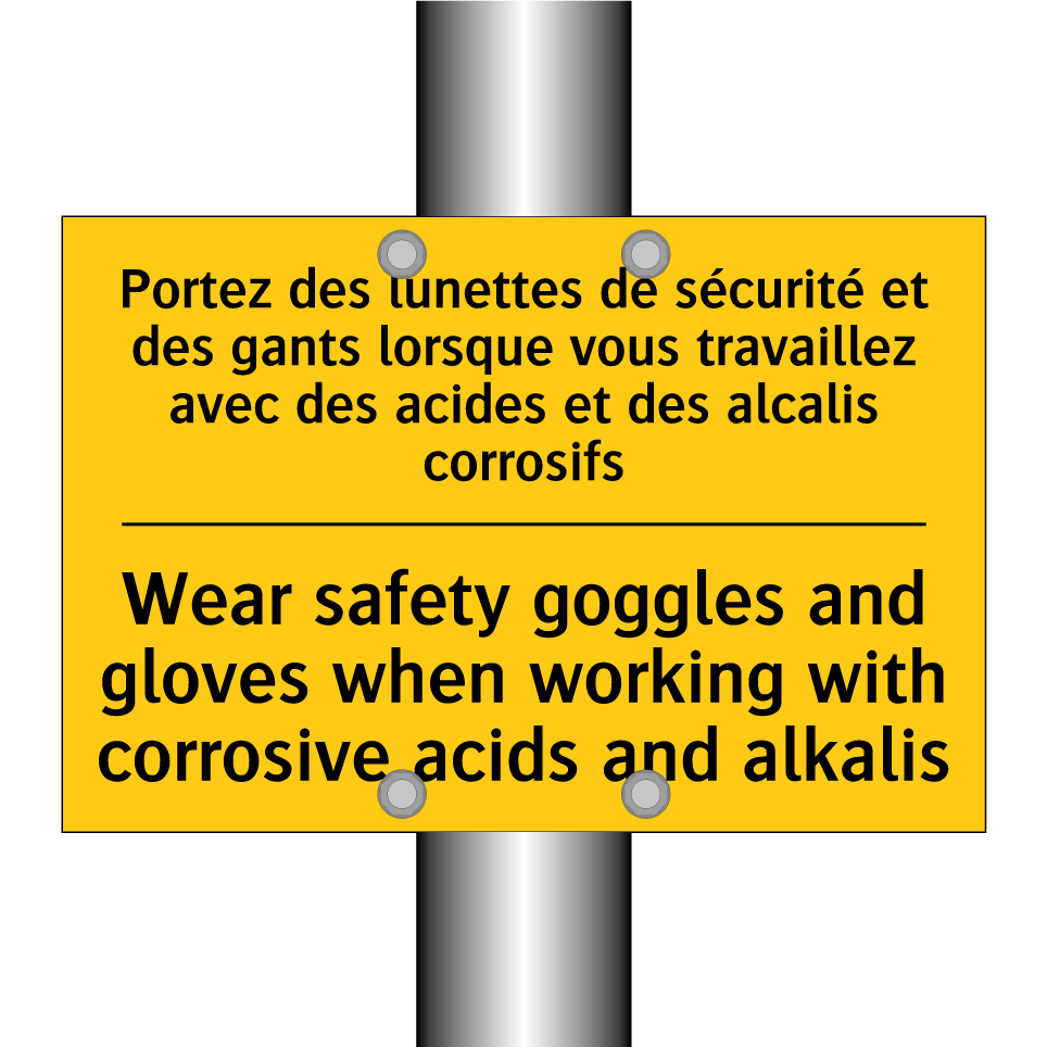 Portez des lunettes de sécurité /.../ - Wear safety goggles and gloves /.../