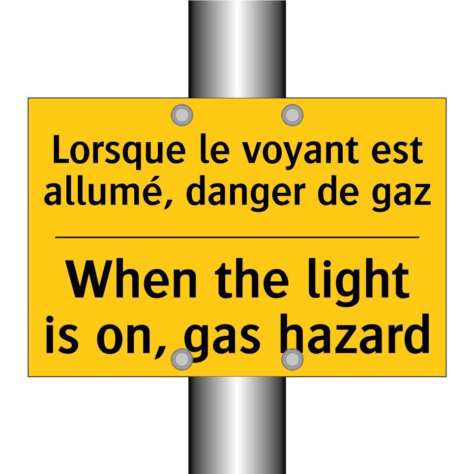 Lorsque le voyant est allumé, /.../ - When the light is on, gas hazard /.../