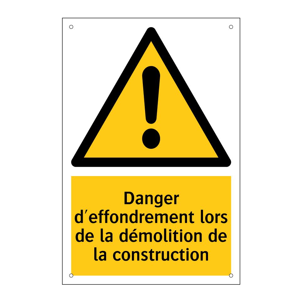 Danger d'effondrement lors de la démolition de la construction