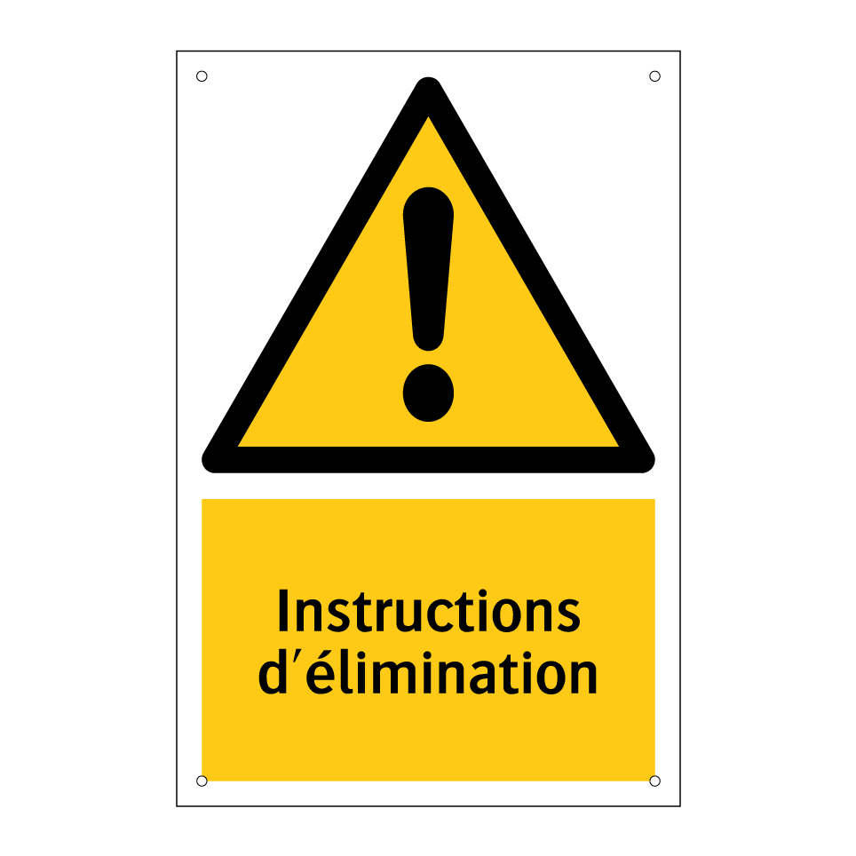 Instructions d'élimination