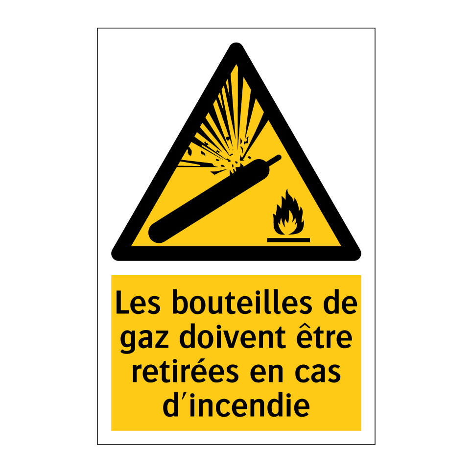 Les bouteilles de gaz doivent être retirées en cas d'incendie