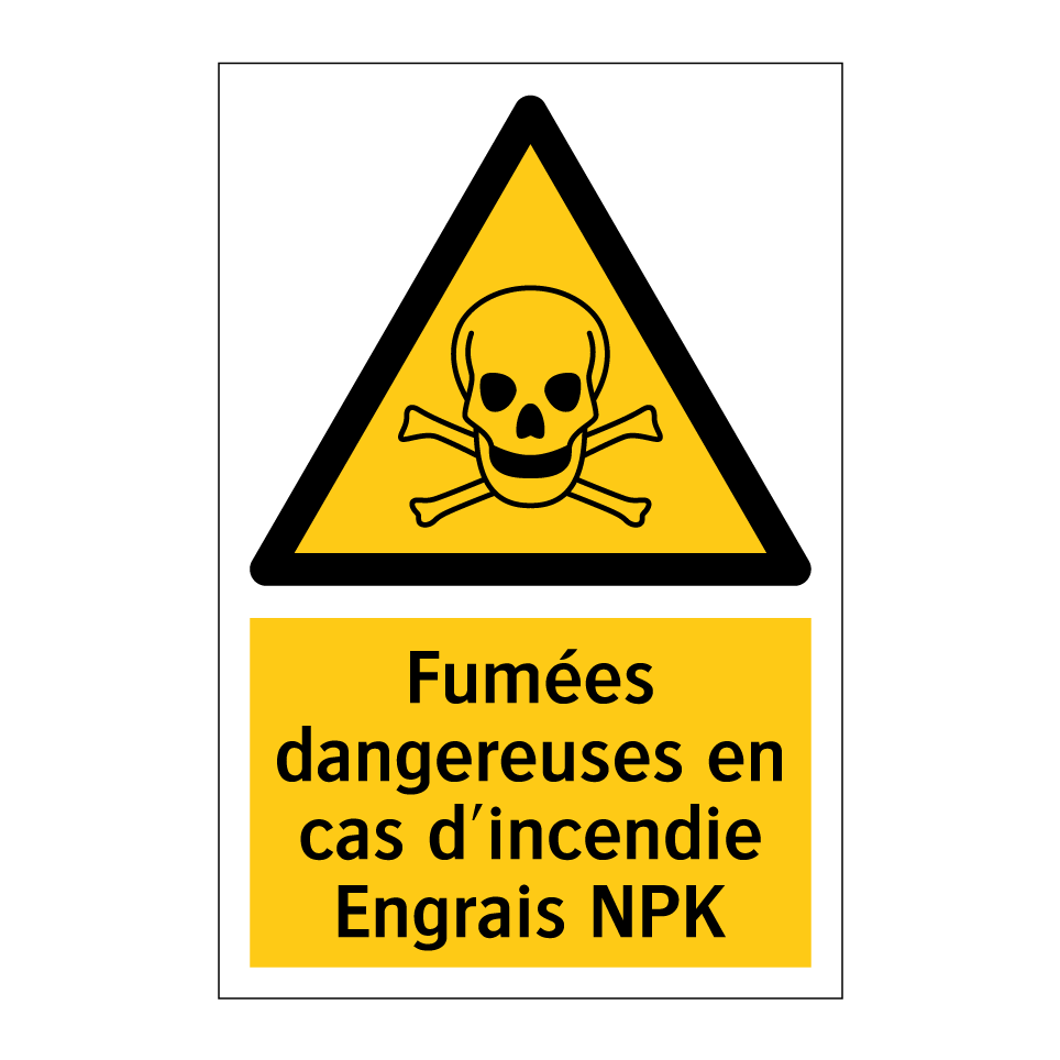 Fumées dangereuses en cas d'incendie Engrais NPK
