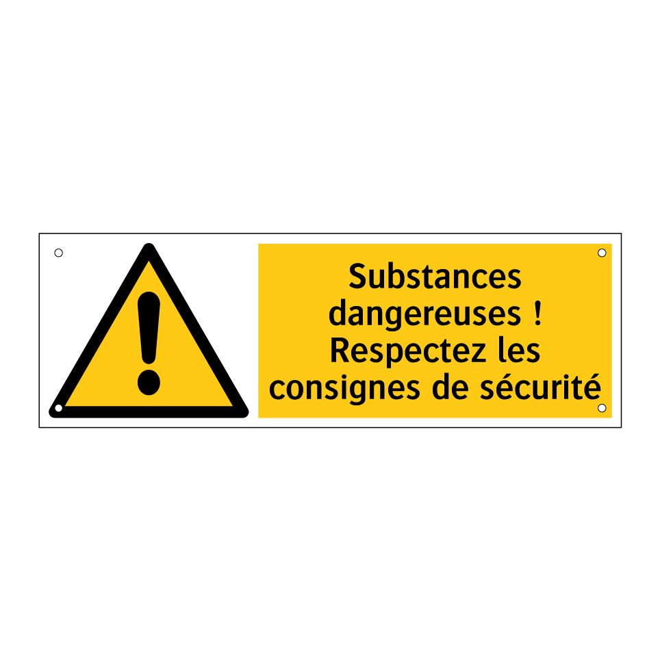 Substances dangereuses ! Respectez les consignes de sécurité