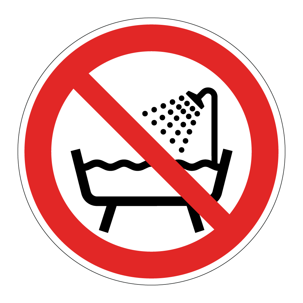 P026 Ne pas utiliser ce dispositif dans une baignoire, une douche ou dans un réservoir rempli d’eau