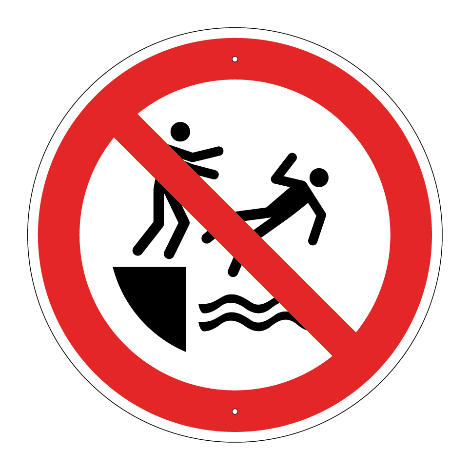 P062 In das Wasser schubsen verboten