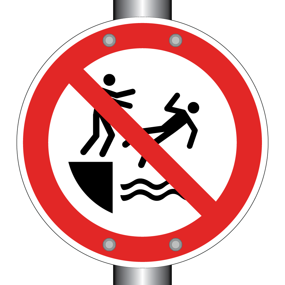 P062 In das Wasser schubsen verboten