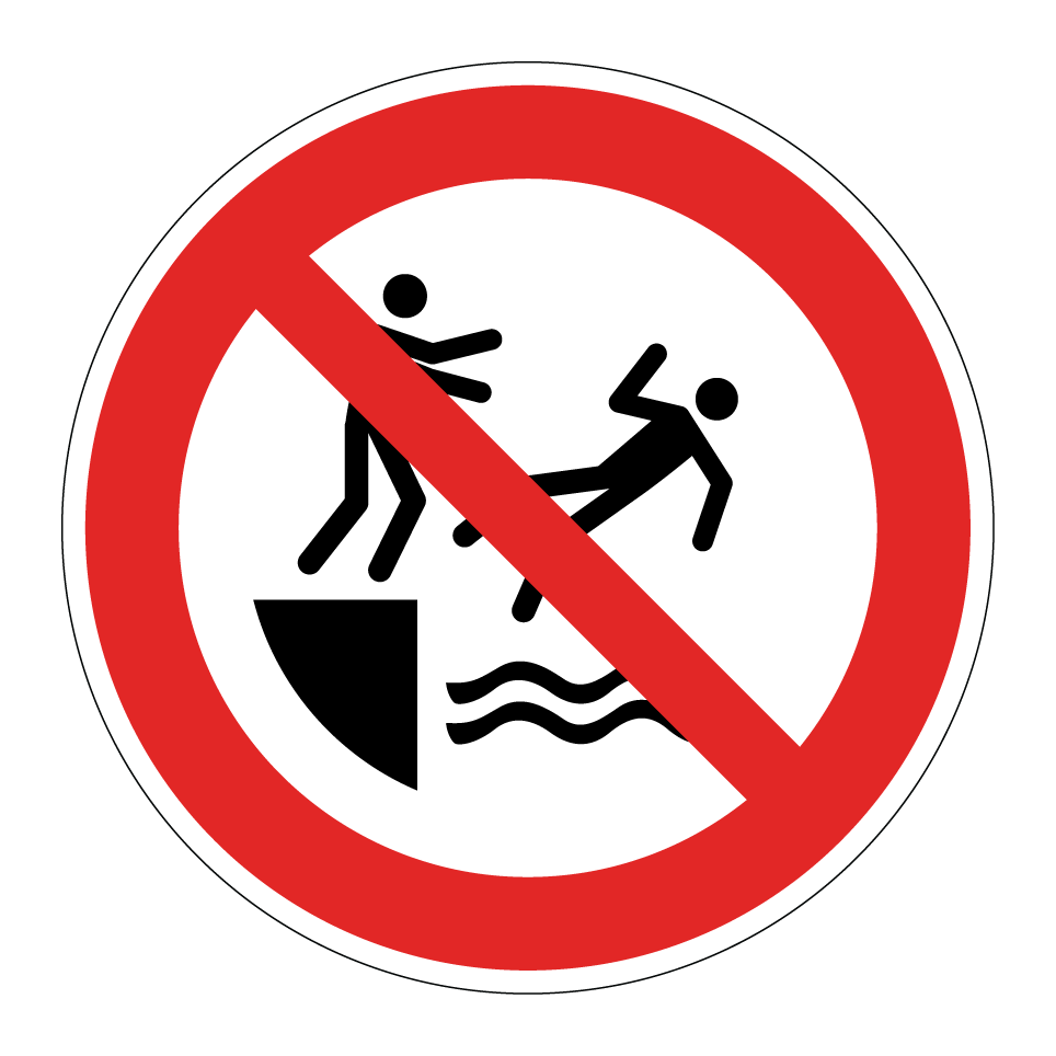 P062 In das Wasser schubsen verboten