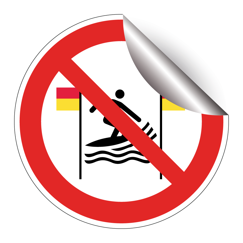 P064 Pas de surf entre les drapeaux rouge et jaune