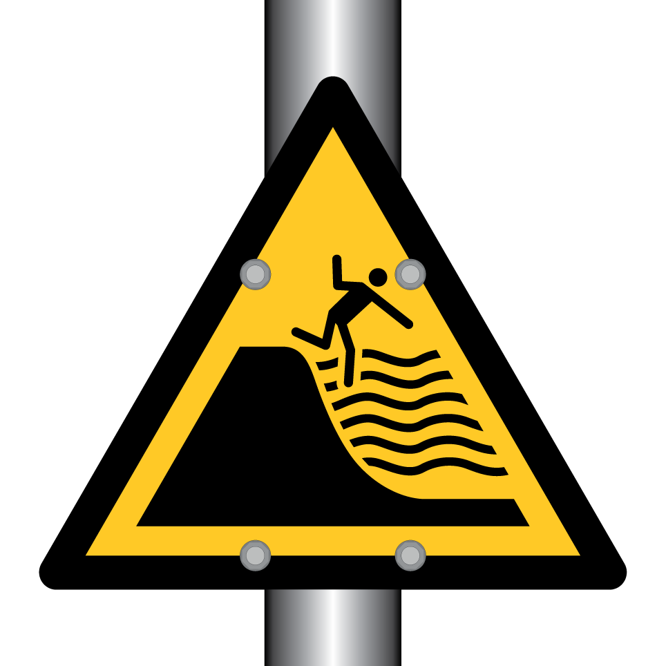 W066 Warnung vor steil abfallendem Strand