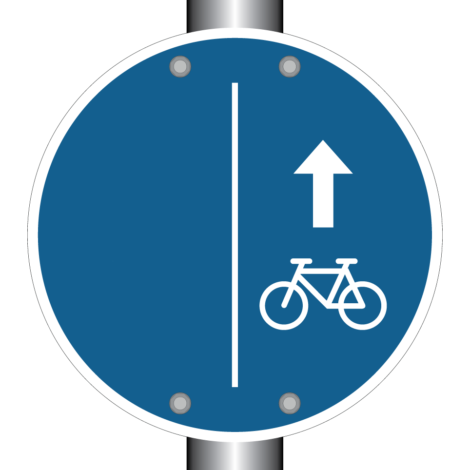 Radfahrer rechts halten