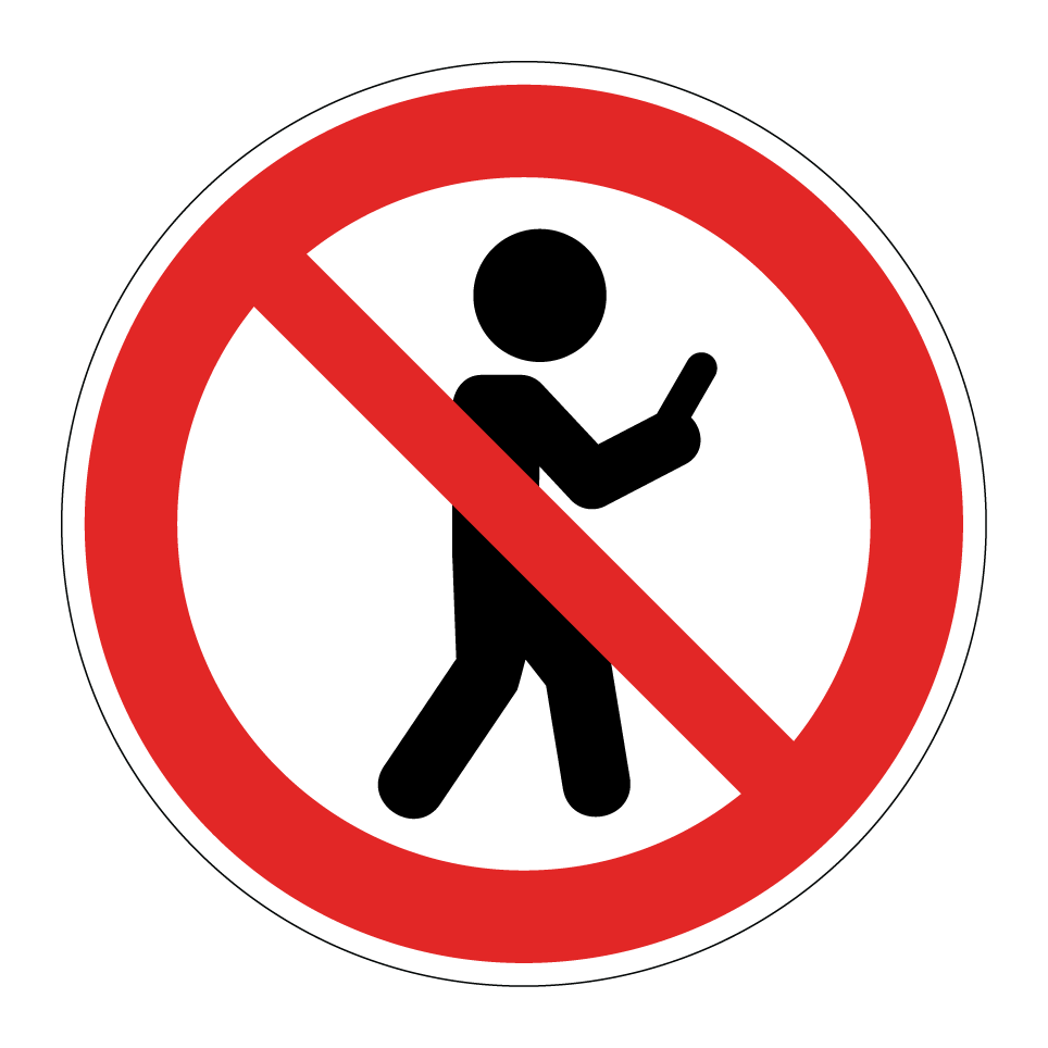 Interdiction de marcher en utilisant le téléphone portable