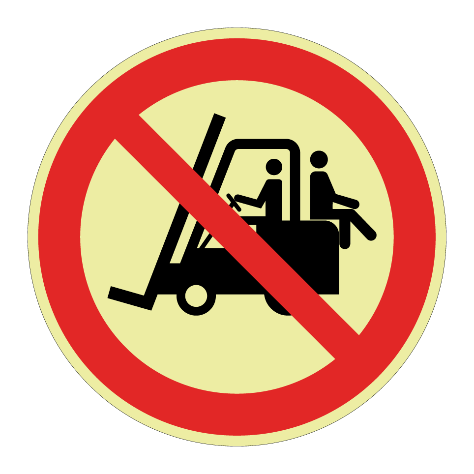 Keine Mitfahrer auf dem Gabelstapler
