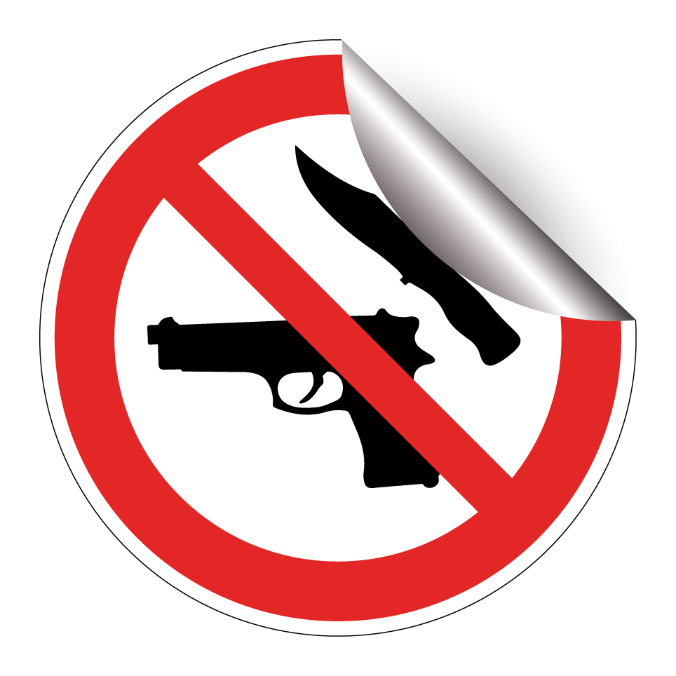 Keine Schusswaffen oder Messer