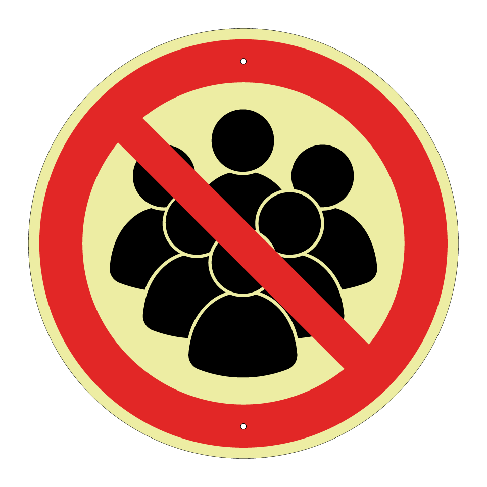 Entrée interdite aux groupes de personnes