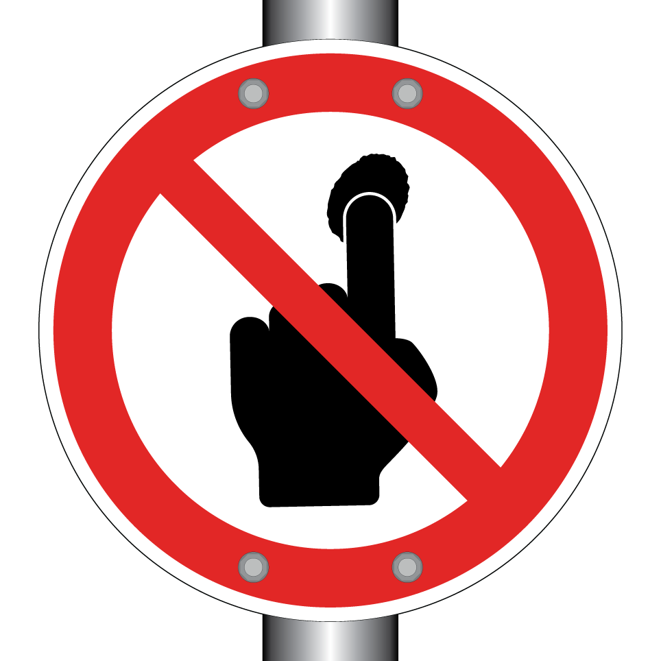 Nicht mit dem Finger berühren