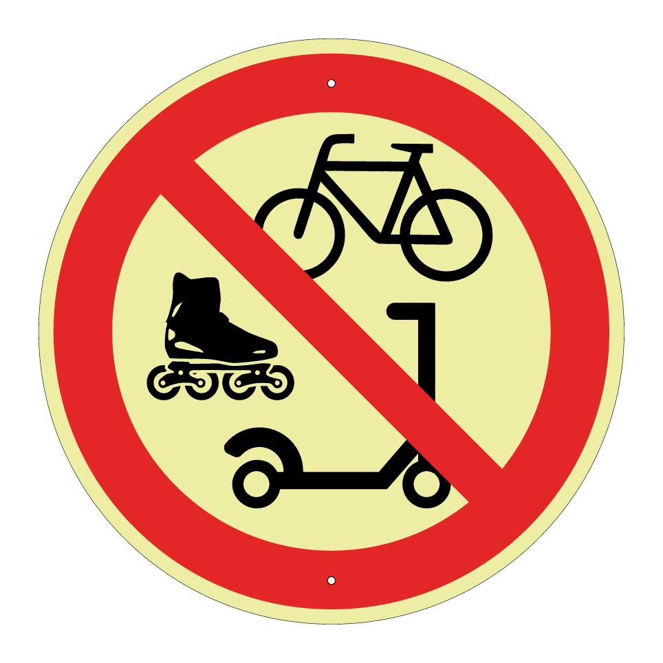 Keine Fahrräder, Inlineskates oder Roller