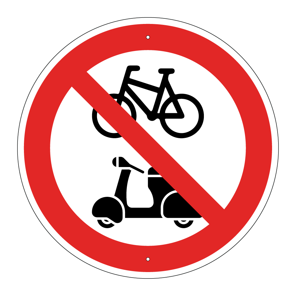 Keine Fahrräder oder Mopeds
