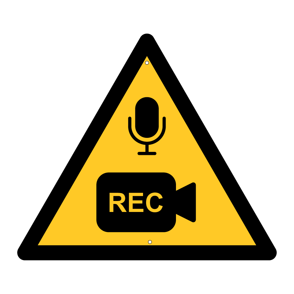 Avertissement enregistrement audio et vidéo en cours