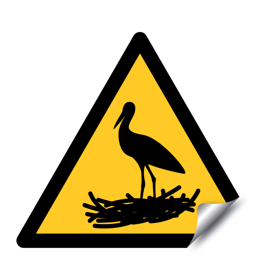 Warnung nistende Vögel