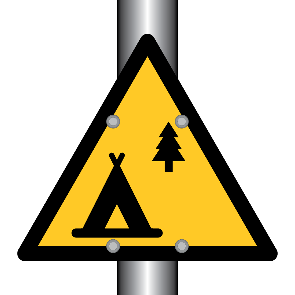 Avertissement zone de camping danger