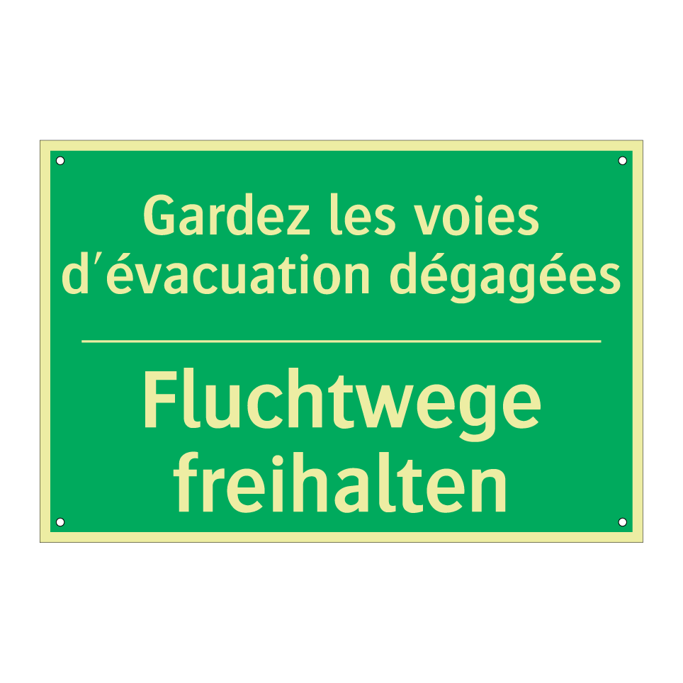Fluchtwege freihalten - Gardez les voies d'évacuation  /.../