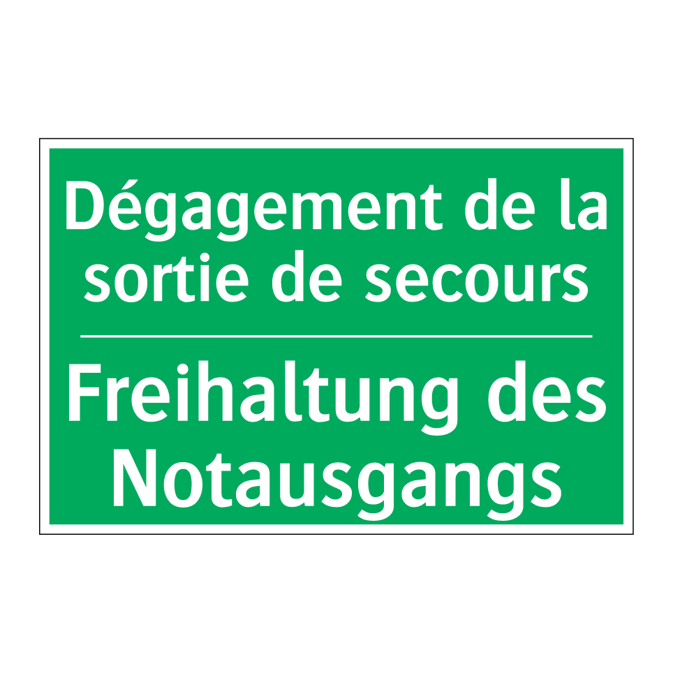 Freihaltung des Notausgangs - Dégagement de la sortie de secours /.../