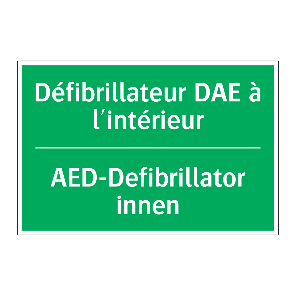 AED-Defibrillator innen - Défibrillateur DAE à l'intérieur /.../