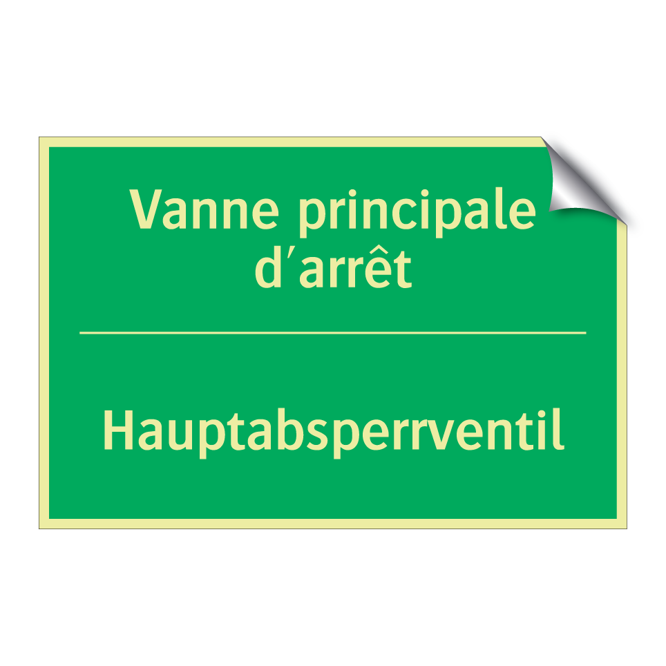 Hauptabsperrventil - Vanne principale d'arrêt