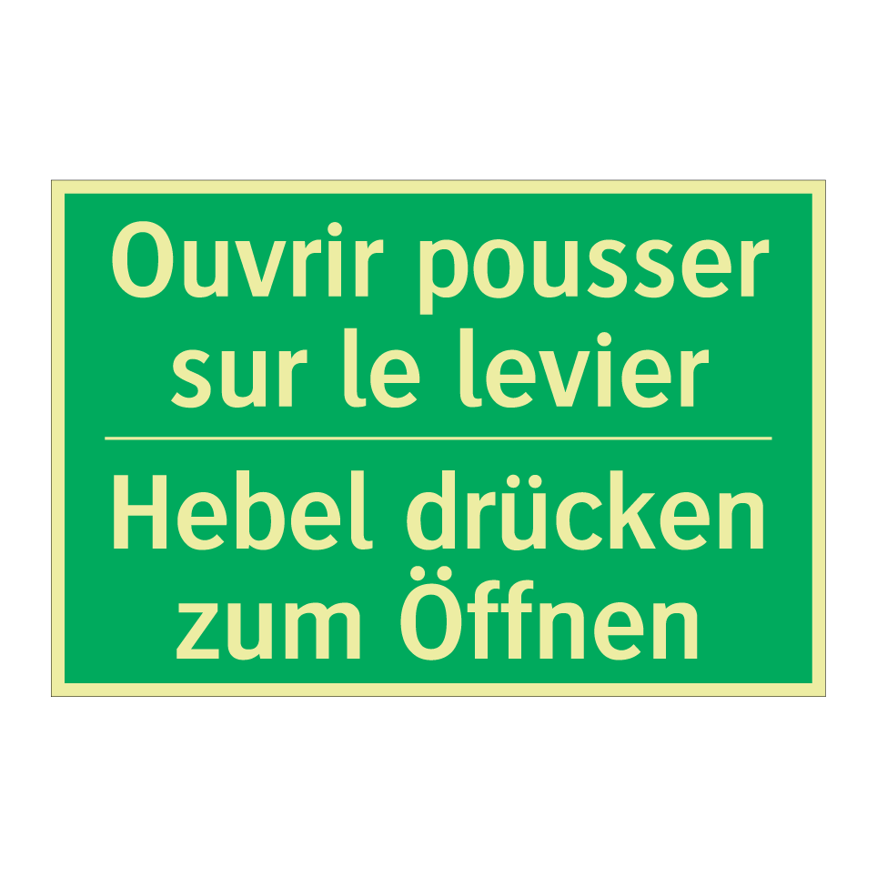 Hebel drücken zum Öffnen - Ouvrir pousser sur le levier