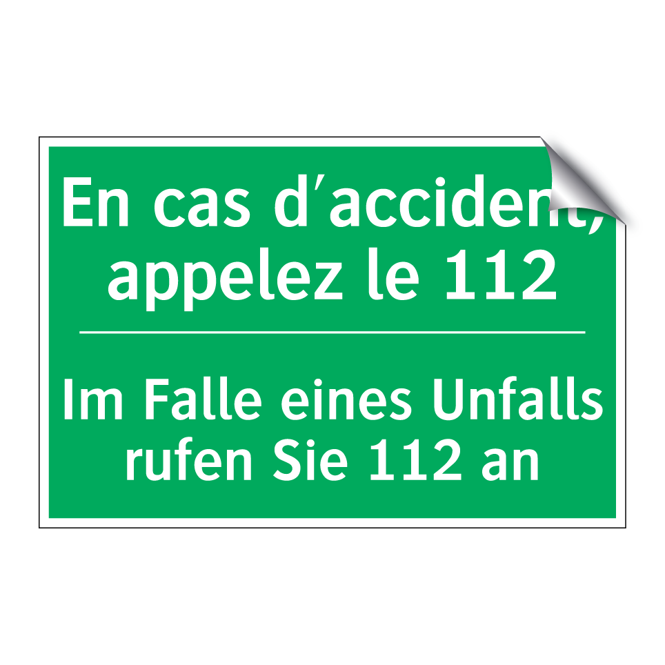 Im Falle eines Unfalls rufen Sie  /.../ - En cas d'accident, appelez le  /.../