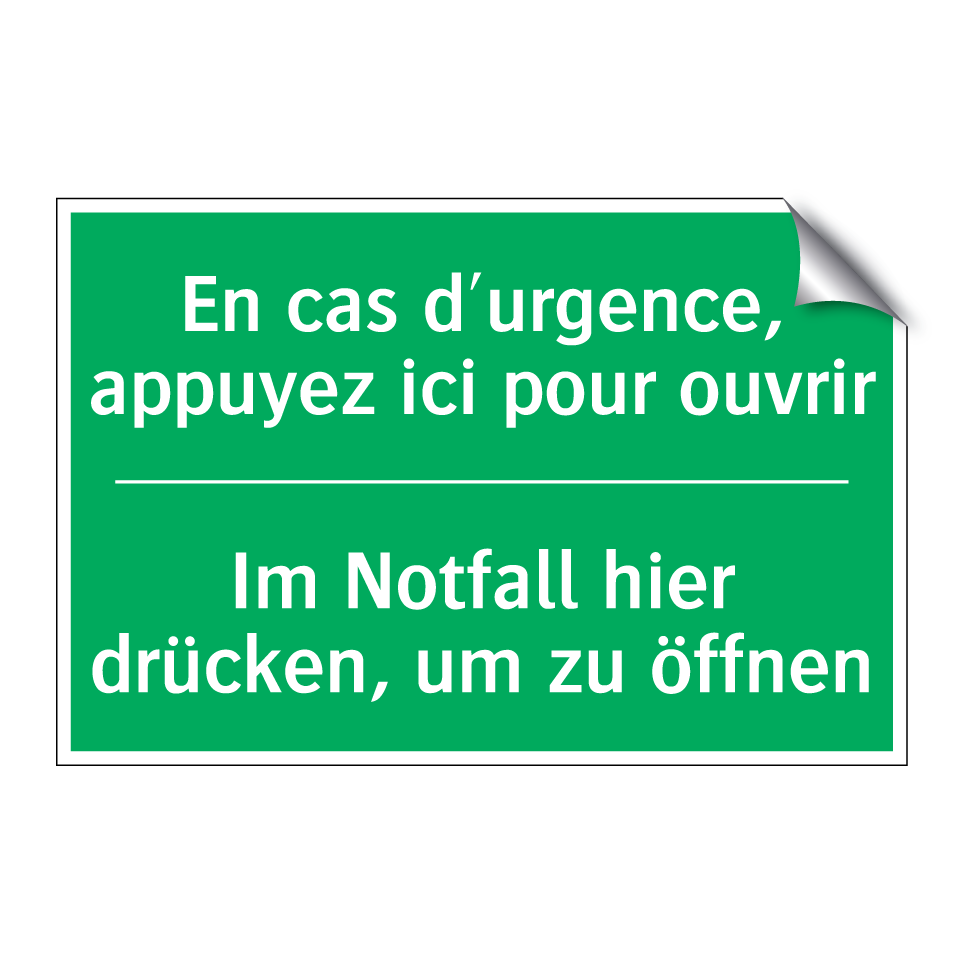 Im Notfall hier drücken, um zu  /.../ - En cas d'urgence, appuyez ici  /.../