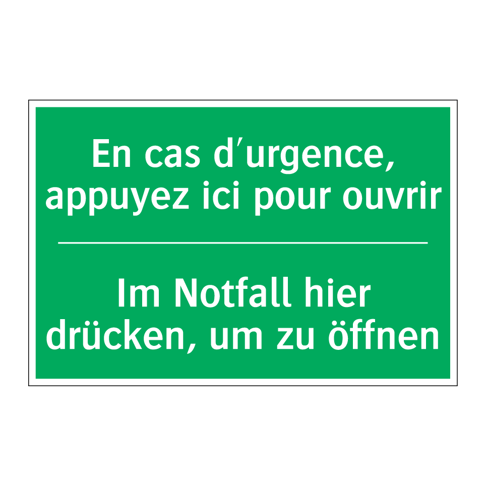 Im Notfall hier drücken, um zu  /.../ - En cas d'urgence, appuyez ici  /.../