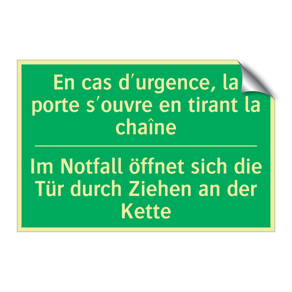 Im Notfall öffnet sich die Tür  /.../ - En cas d'urgence, la porte s'ouvre  /.../