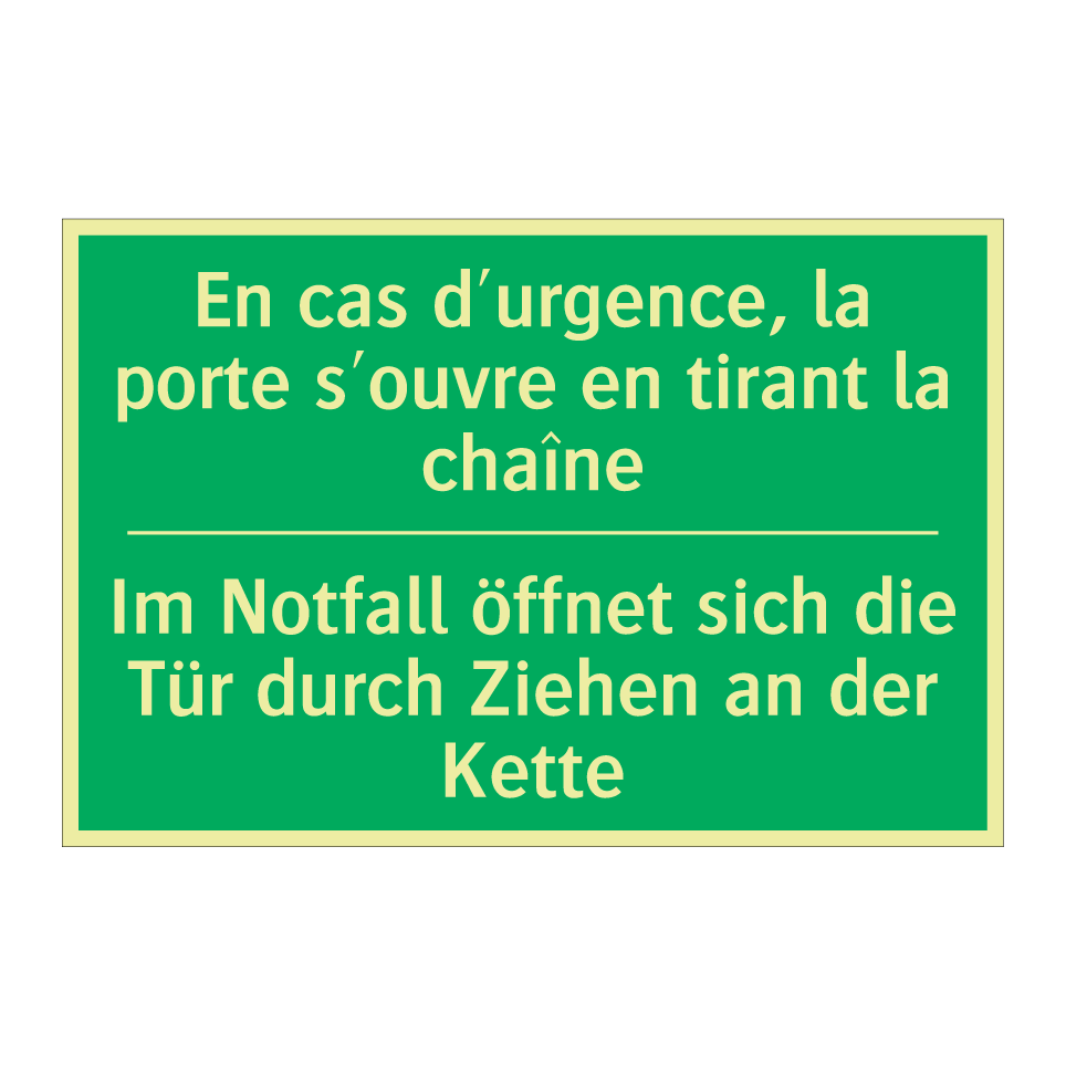 Im Notfall öffnet sich die Tür  /.../ - En cas d'urgence, la porte s'ouvre  /.../