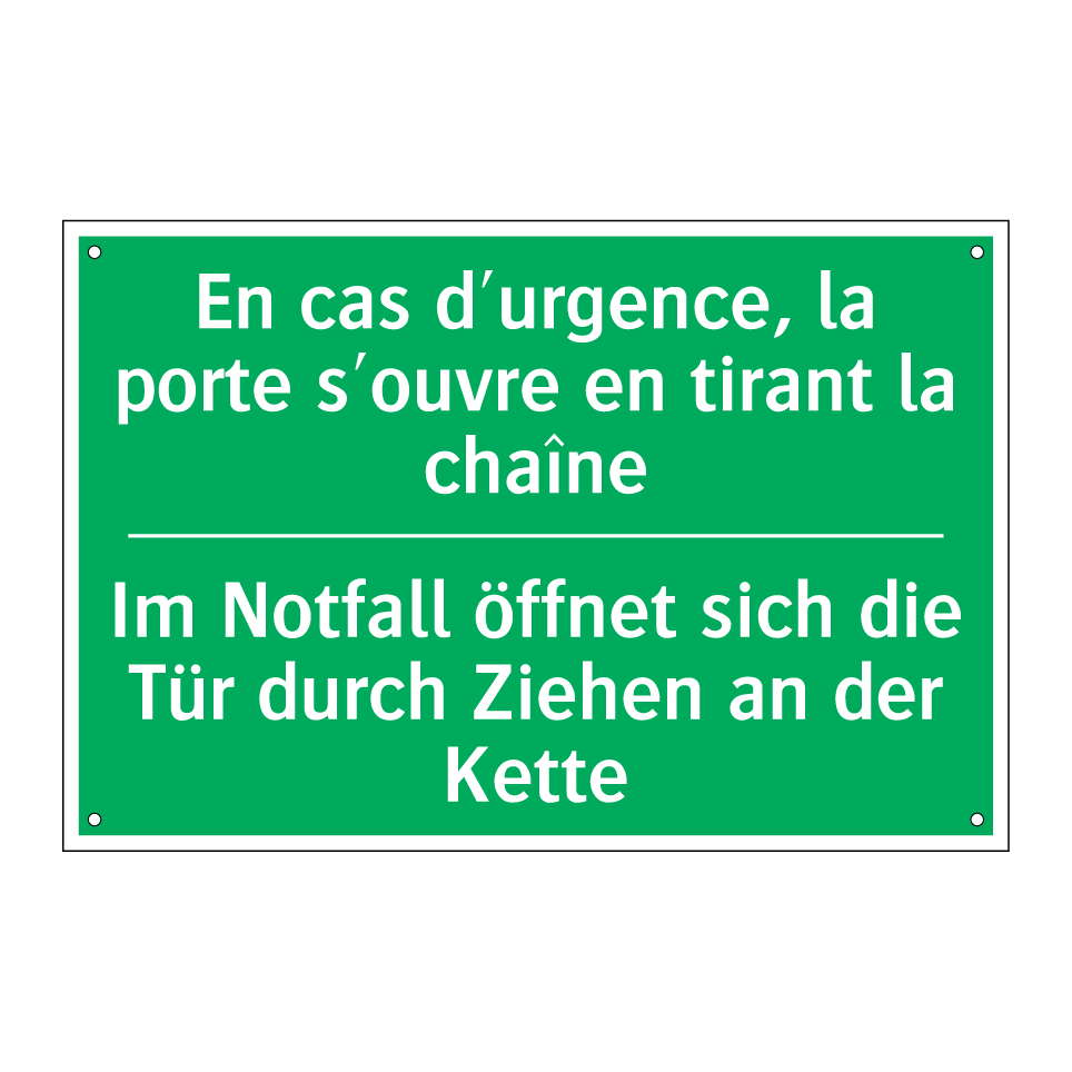 Im Notfall öffnet sich die Tür  /.../ - En cas d'urgence, la porte s'ouvre  /.../
