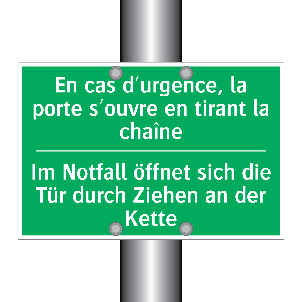 Im Notfall öffnet sich die Tür  /.../ - En cas d'urgence, la porte s'ouvre  /.../
