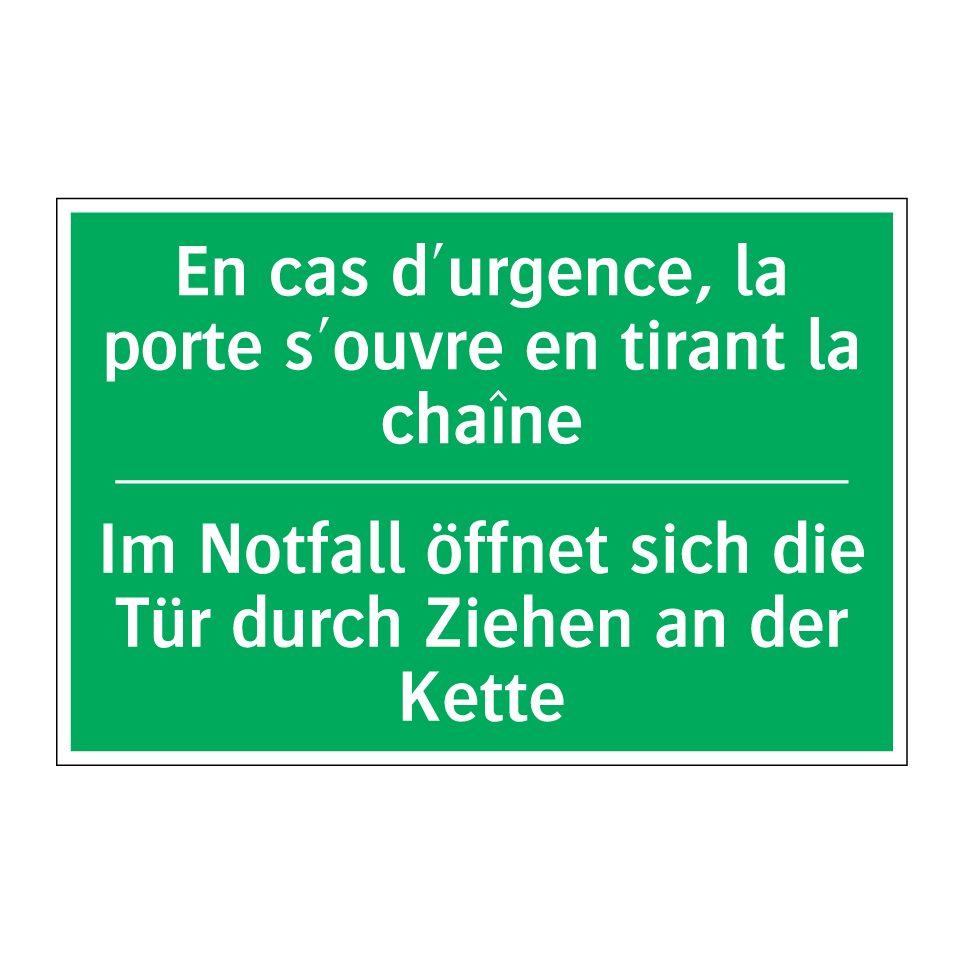 Im Notfall öffnet sich die Tür  /.../ - En cas d'urgence, la porte s'ouvre  /.../