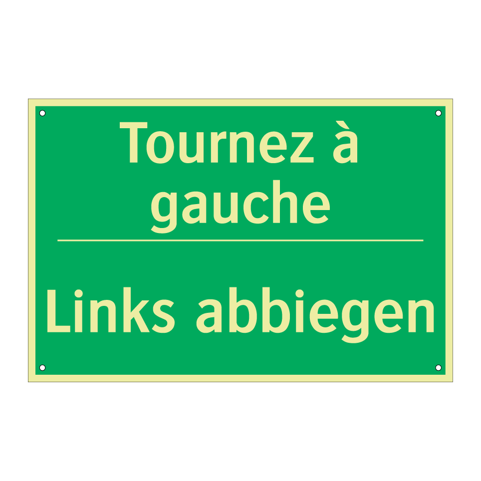 Links abbiegen - Tournez à gauche