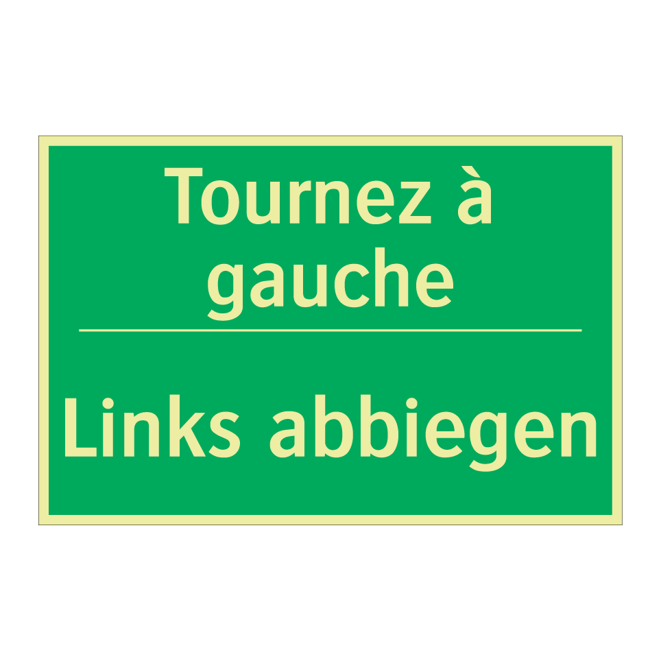Links abbiegen - Tournez à gauche