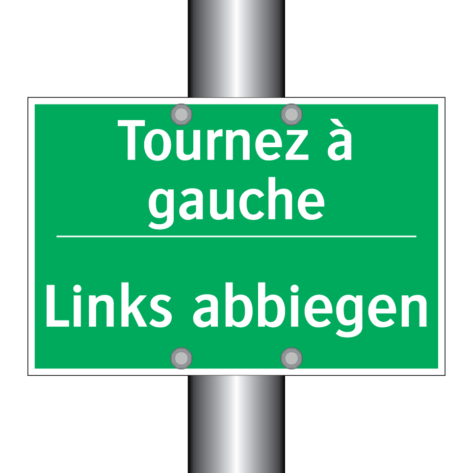 Links abbiegen - Tournez à gauche